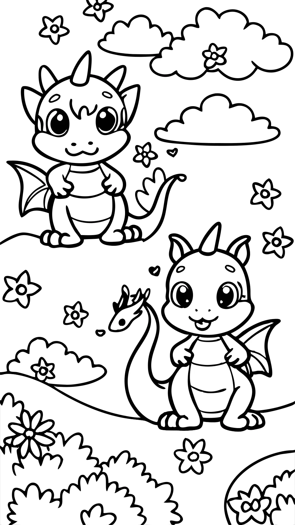 cute dragons coloring pages